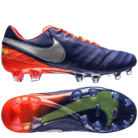Image of Nike Tiempo Legend VI FG Soccer Cleats Deep Royal Blue Total Crimson - KicksNatics