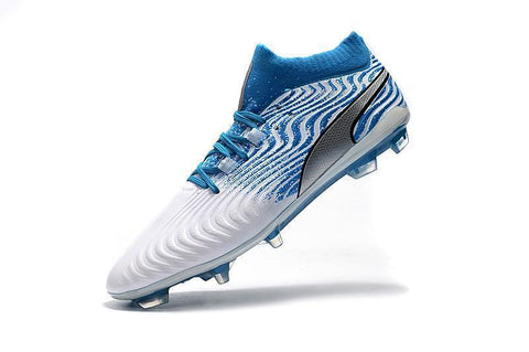 Image of PUMA ONE 18.1 FG Soccer Cleats Blue White Silver