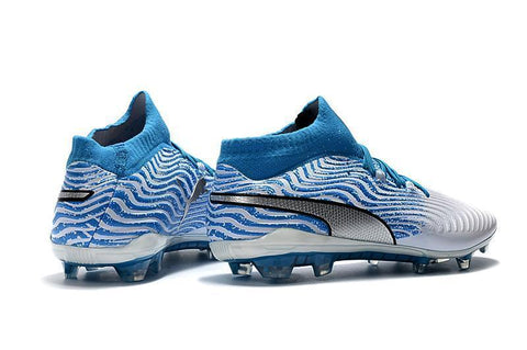 Image of PUMA ONE 18.1 FG Soccer Cleats Blue White Silver