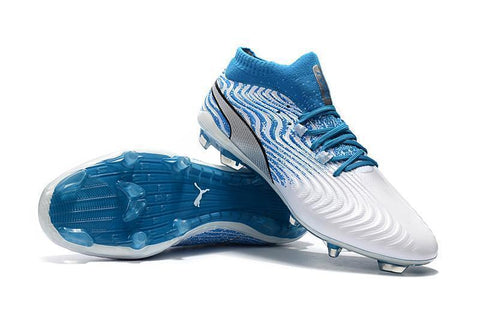 Image of PUMA ONE 18.1 FG Soccer Cleats Blue White Silver