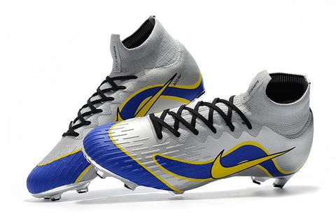 Image of NIKE Mercurial Superfly VI 360 Elite FG Silver Blue Yellow Lining - KicksNatics