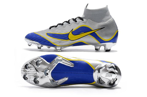 Image of NIKE Mercurial Superfly VI 360 Elite FG Silver Blue Yellow Lining - KicksNatics