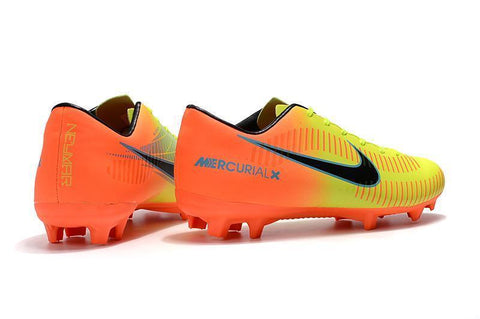Image of Nike Mercurial Vapor X FG Soccer Cleats Yellow Orange Green - KicksNatics