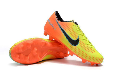 Image of Nike Mercurial Vapor X FG Soccer Cleats Yellow Orange Green - KicksNatics