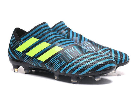 Image of Adidas Nemeziz Messi 17+ 360 Agility FG Soccer Cleats BlackBlueYellow - KicksNatics