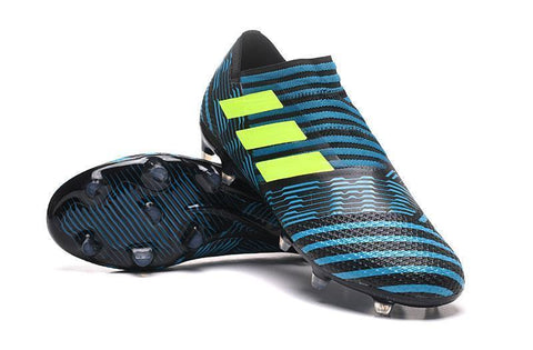 Image of Adidas Nemeziz Messi 17+ 360 Agility FG Soccer Cleats BlackBlueYellow - KicksNatics