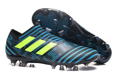 Image of Adidas Nemeziz Messi 17+ 360 Agility FG Soccer Cleats BlackBlueYellow - KicksNatics