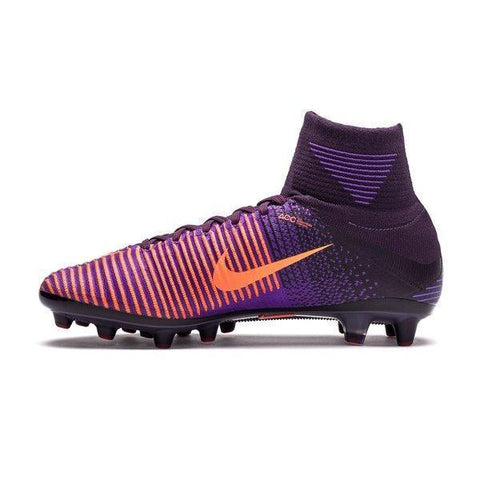 Image of Nike Mercurial Superfly V AG Soccer Cleats Purple Bright Citrus - KicksNatics
