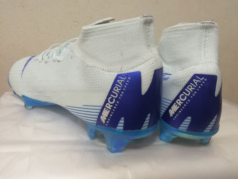 Image of Nike Mercurial Superfly VI Academy MG Cleat White Blue High Cut - KicksNatics