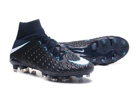 Image of Nike Hypervenom Phantom III DF FG Soccer Cleats Black White - KicksNatics