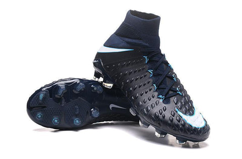 Image of Nike Hypervenom Phantom III DF FG Soccer Cleats Black White - KicksNatics