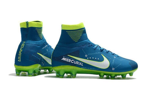 Image of Nike Mercurial Superfly V Neymar AG Soccer Cleats Blue White Volt - KicksNatics