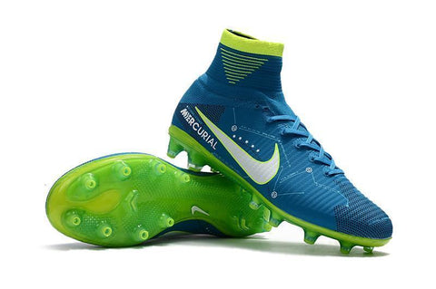 Image of Nike Mercurial Superfly V Neymar AG Soccer Cleats Blue White Volt - KicksNatics