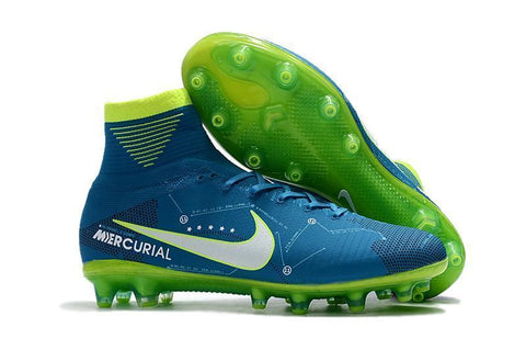Image of Nike Mercurial Superfly V Neymar AG Soccer Cleats Blue White Volt - KicksNatics