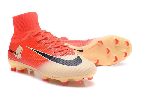 Image of Nike Mercurial Superfly V FG Soccer Cleats Red Yellow Gold - KicksNatics