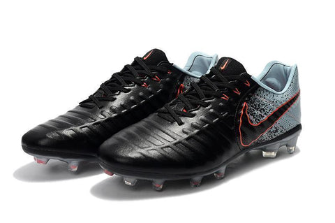 Image of Nike Tiempo Legend VII FG Soccer Cleats Black Light Almory Blue - KicksNatics