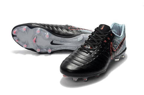 Image of Nike Tiempo Legend VII FG Soccer Cleats Black Light Almory Blue - KicksNatics