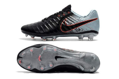 Image of Nike Tiempo Legend VII FG Soccer Cleats Black Light Almory Blue - KicksNatics