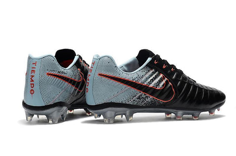 Image of Nike Tiempo Legend VII FG Soccer Cleats Black Light Almory Blue - KicksNatics
