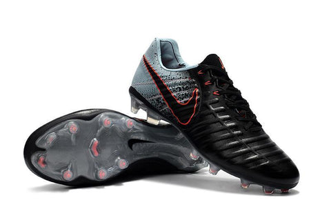 Image of Nike Tiempo Legend VII FG Soccer Cleats Black Light Almory Blue - KicksNatics