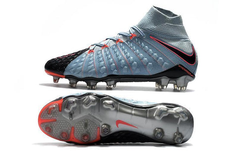 Image of Nike Hypervenom Phantom III DF FG Soccer Cleats Black Pink Army Blue - KicksNatics