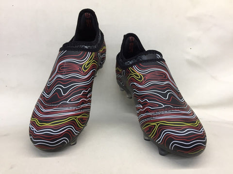 Image of Adidas Glitch Skin 17 FG Soccer Shoes Black Fluorescent Red White - KicksNatics