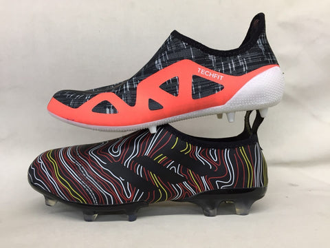Image of Adidas Glitch Skin 17 FG Soccer Shoes Black Fluorescent Red White - KicksNatics