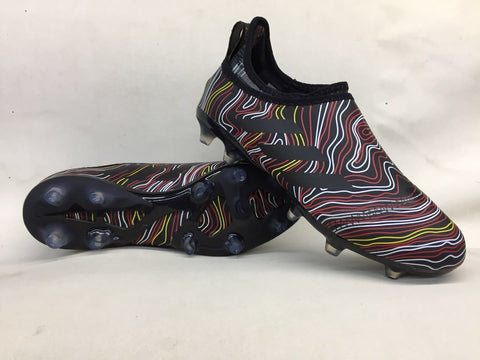 Image of Adidas Glitch Skin 17 FG Soccer Shoes Black Fluorescent Red White - KicksNatics