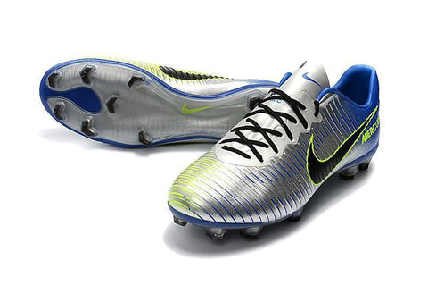 Image of Nike Mercurial Vapor XI FG Soccer Cleats Silver Grey Blue Black - KicksNatics