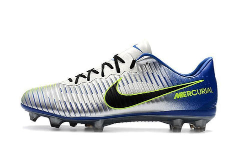 Image of Nike Mercurial Vapor XI FG Soccer Cleats Silver Grey Blue Black - KicksNatics
