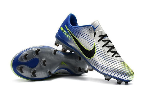 Image of Nike Mercurial Vapor XI FG Soccer Cleats Silver Grey Blue Black - KicksNatics
