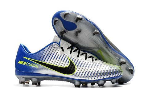 Image of Nike Mercurial Vapor XI FG Soccer Cleats Silver Grey Blue Black - KicksNatics