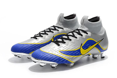 Image of NIKE Mercurial Superfly VI 360 Elite FG Silver Blue Yellow Lining - KicksNatics
