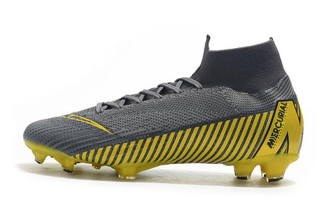 Image of NIKE Mercurial Superfly VI 360 Elite FG Yellow Stripe Grey - KicksNatics