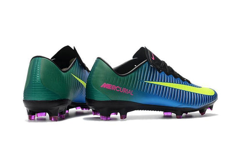 Image of Nike Mercurial Vapor XI FG Soccer Cleats Blue Green Yellow - KicksNatics