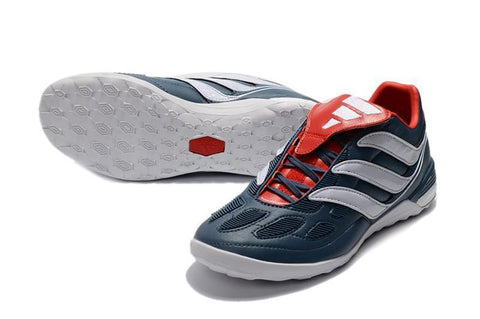 Image of Adidas Predator Precision Indoor Soccer Cleats IC Blue White Red - KicksNatics