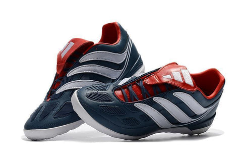 Image of Adidas Predator Precision Indoor Soccer Cleats IC Blue White Red - KicksNatics