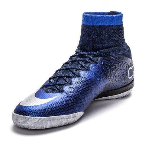 Image of Nike MercurialX Proximo CR7 IC Soccer Shoes Royal Blue Metallic Silver - KicksNatics