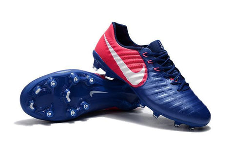 Image of Nike Tiempo Legend VII FG Soccer Cleats Blue Pink White - KicksNatics