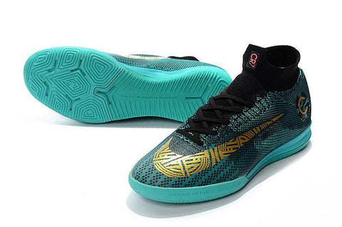 Image of Nike Mercurial SuperflyX VI Elite CR7 IC Soccer Cleats Clear Jade - KicksNatics