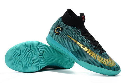 Image of Nike Mercurial SuperflyX VI Elite CR7 IC Soccer Cleats Clear Jade - KicksNatics