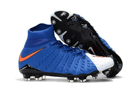 Image of Nike Hypervenom Phantom III DF FG Soccer Cleats Blue White Red - KicksNatics