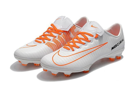 Image of Nike Mercurial Vapor XI FG Soccer Cleats White Orange Black - KicksNatics