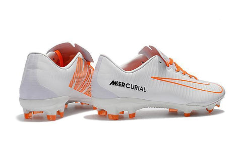 Image of Nike Mercurial Vapor XI FG Soccer Cleats White Orange Black - KicksNatics