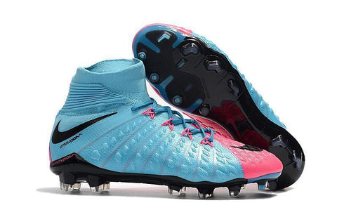 Image of Nike Hypervenom Phantom III DF FG Soccer Cleats Blue Pink Black - KicksNatics