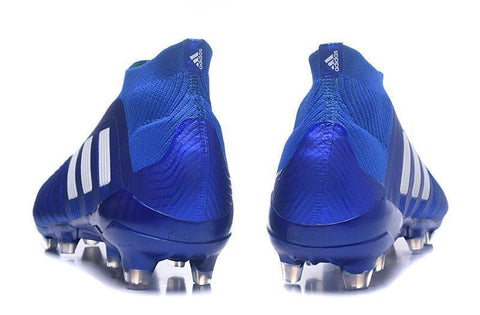 Image of Adidas Predator 18+ FG Soccer Cleats Royal Blue White - KicksNatics