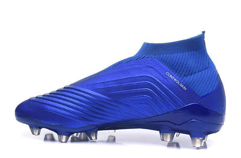 Image of Adidas Predator 18+ FG Soccer Cleats Royal Blue White - KicksNatics