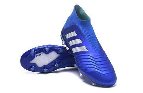 Image of Adidas Predator 18+ FG Soccer Cleats Royal Blue White - KicksNatics