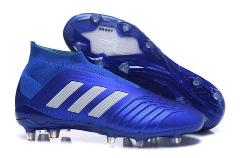 Image of Adidas Predator 18+ FG Soccer Cleats Royal Blue White - KicksNatics