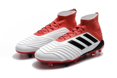 Image of Adidas Predator 18.1 FG Soccer Cleats Red White Retro Black - KicksNatics